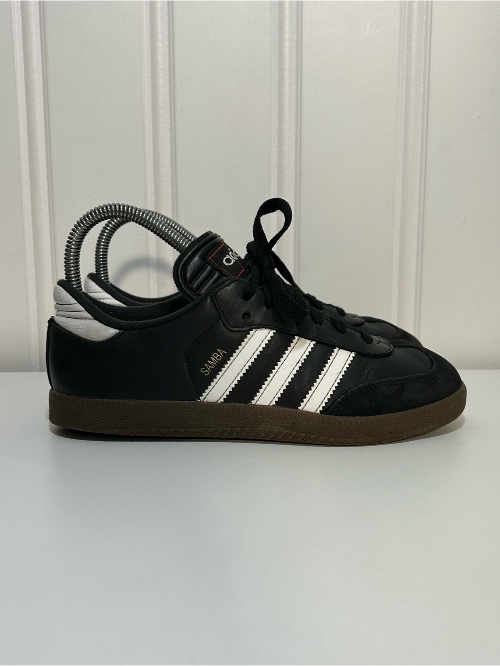 Adidas Samba classic Black White Leather brown sole Sneaker kids 4